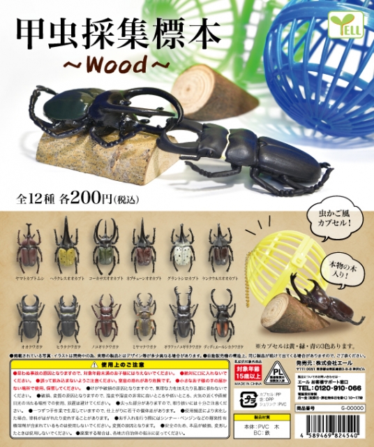 甲虫採集標本〜Wood〜 50個セット (200円カプセル)｜ ガチャガチャ