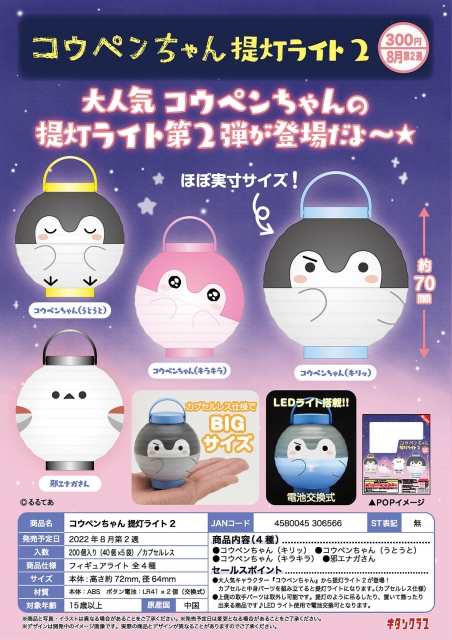 8月発売】コウペンちゃん 提灯ライト2 40個入り (300円カプセル)【二次