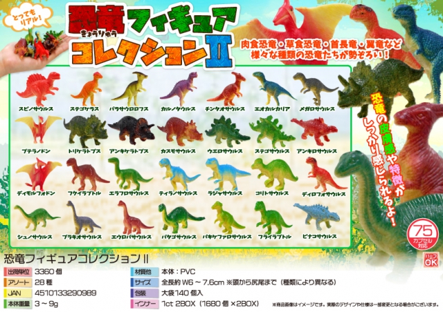 恐竜フィギュアコレクション2(140個入り)｜ ガチャガチャ・カプセル 